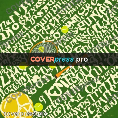 Typographic poster: racket and tennis balls