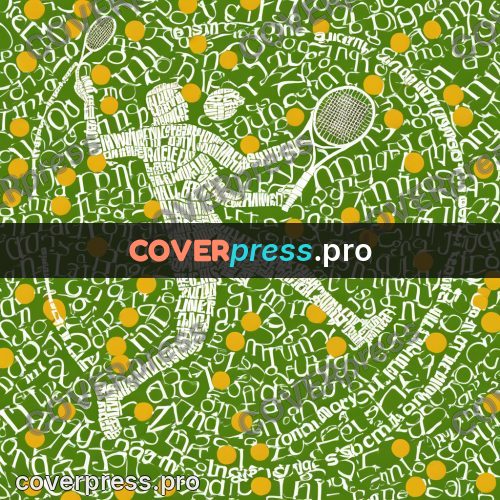 Typographic poster: racket and tennis balls