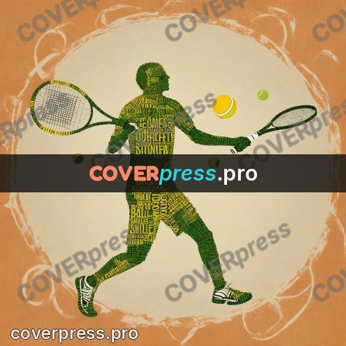 Typographic poster: racket and tennis balls