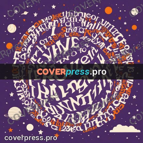 Typographic poster: ringed planet in space