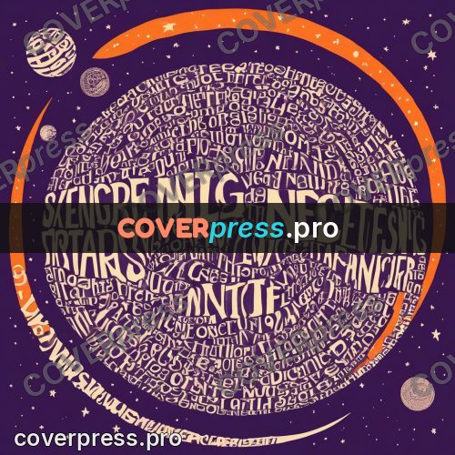 Typographic poster: ringed planet in space
