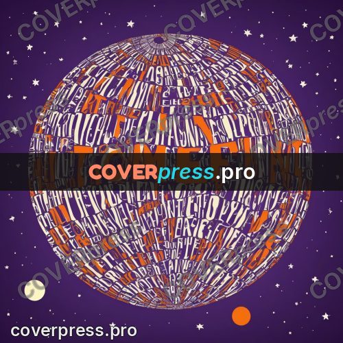 Typographic poster: ringed planet in space