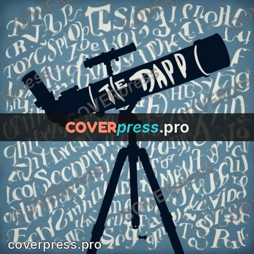 Typographic poster: telescope on a tripod