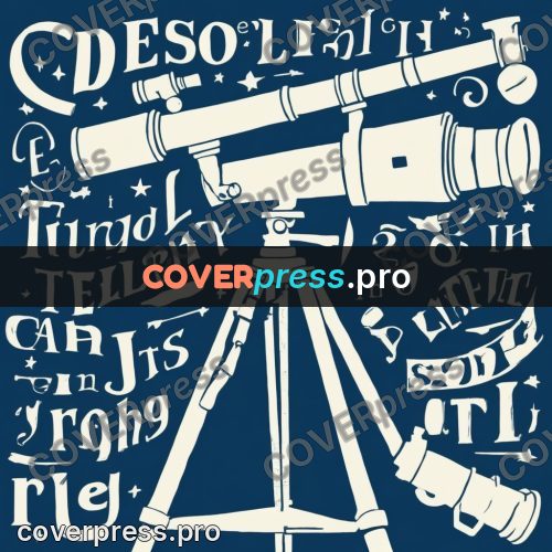 Typographic poster: telescope on a tripod