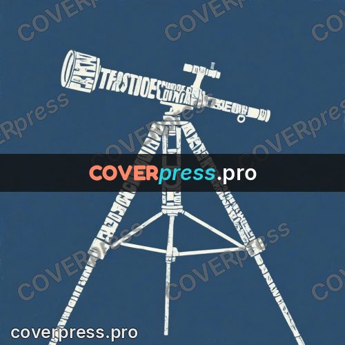 Typographic poster: telescope on a tripod