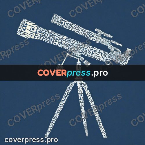 Typographic poster: telescope on a tripod