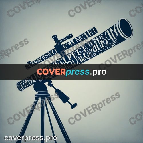 Typographic poster: telescope on a tripod