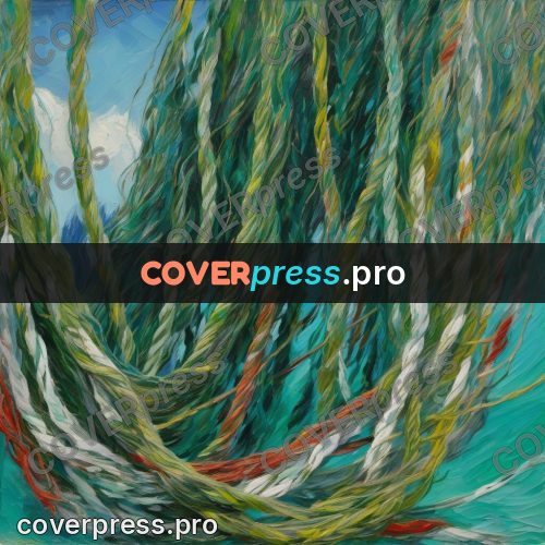 Van Gogh style artwork: willow branches above water