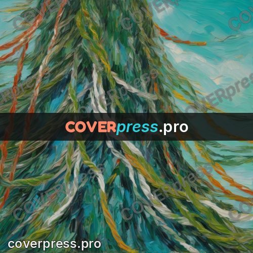 Van Gogh style artwork: willow branches above water