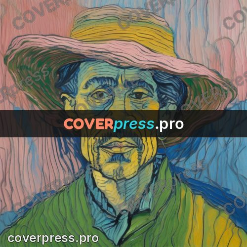 Van Gogh style artwork: peasant face in a hat