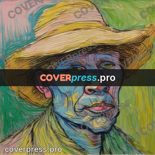 Van Gogh style artwork: peasant face in a hat