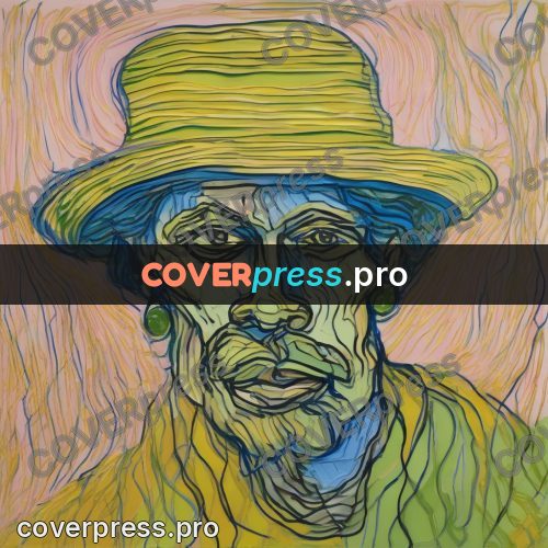 Van Gogh style artwork: peasant face in a hat