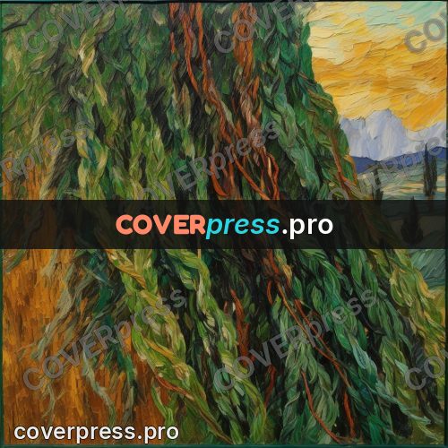 Van Gogh style artwork: tree crown in twisted ropes