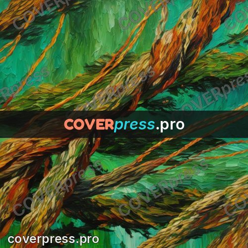 Van Gogh style artwork: tree crown in twisted ropes