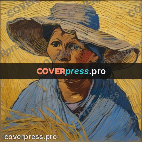 Van Gogh style artwork: woman in a straw hat