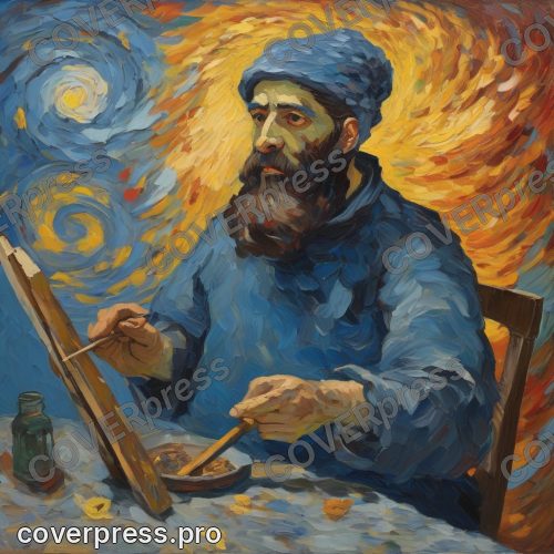 Картинка в стиле Ван Гога: сторож, поэт и звездочёт