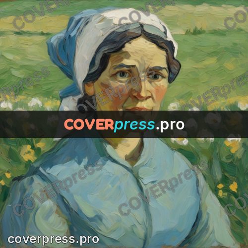 Van Gogh style artwork: woman in a white bonnet