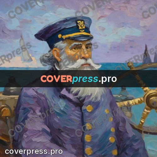 Van Gogh style artwork: captain at the helm