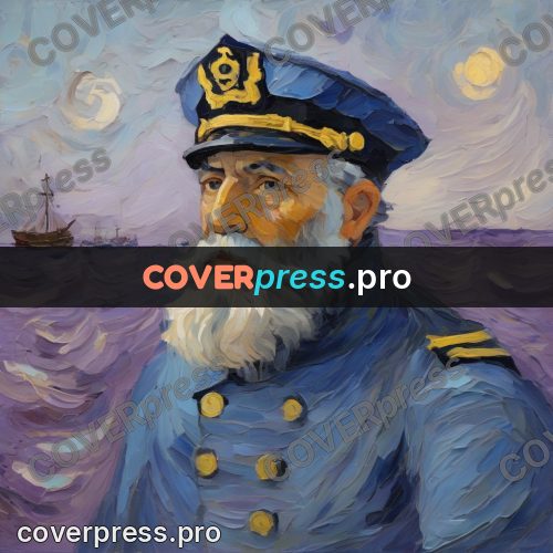 Van Gogh style artwork: captain at the helm