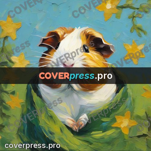 Van Gogh style artwork: guinea pig among stars