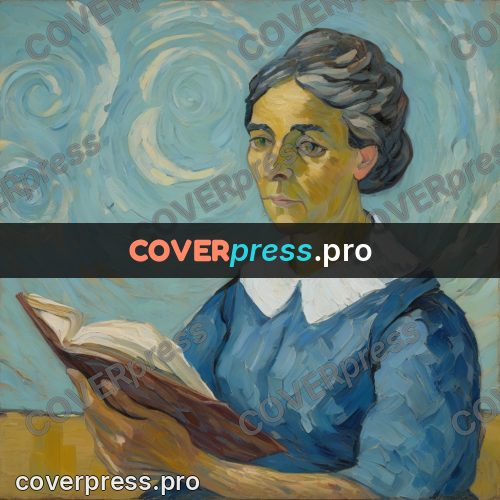 Van Gogh style artwork: woman with a book