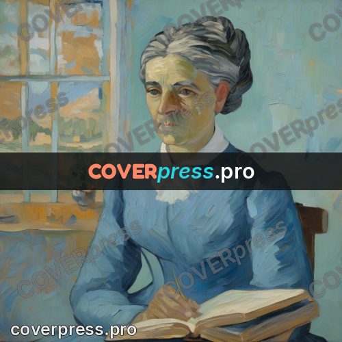 Van Gogh style artwork: woman with a book