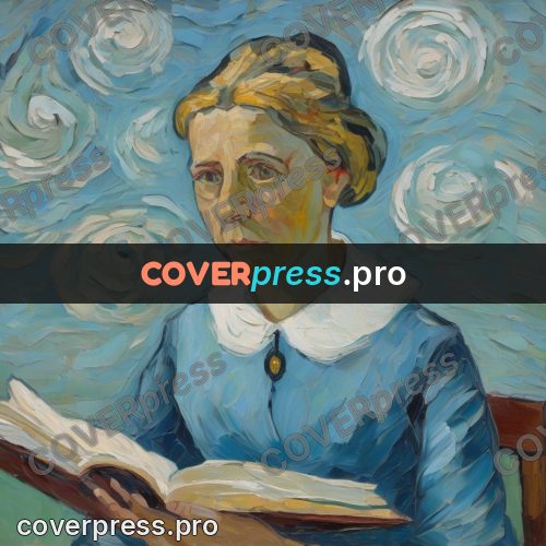 Van Gogh style artwork: woman with a book