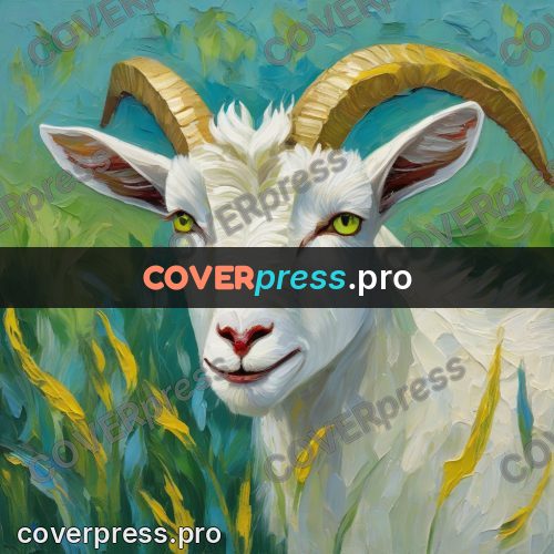 Van Gogh style artwork: goat with long horns