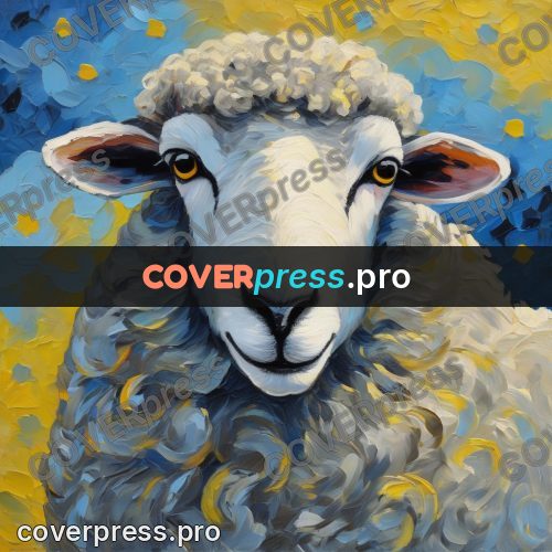 Van Gogh style artwork: sheep with thick wool