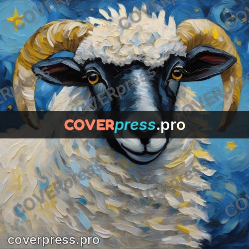 Van Gogh style artwork: sheep with thick wool