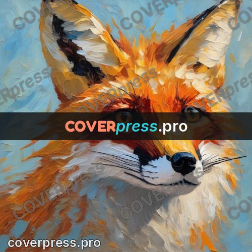 Van Gogh style artwork: fox face on a blue ground