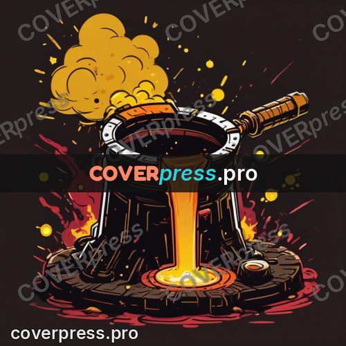 Vector illustration: pot of melt with sparks