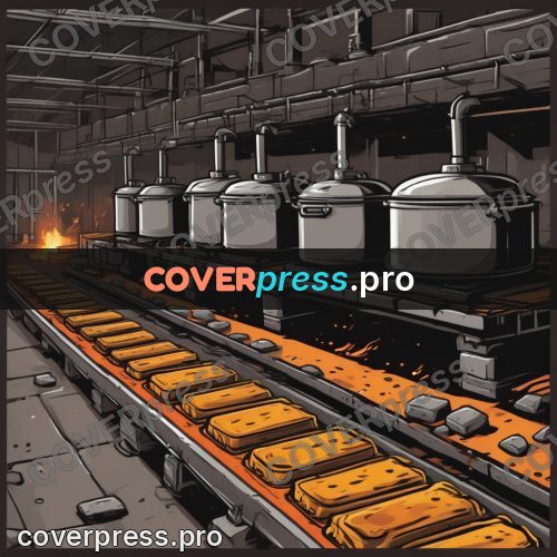 Vector illustration: rows of moulds in a workshop