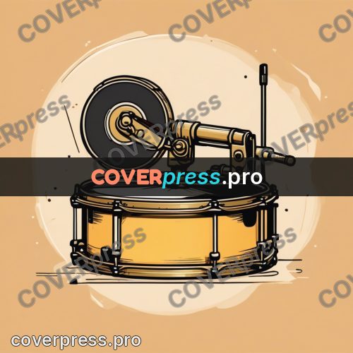 Vector illustration: brass device with a drum