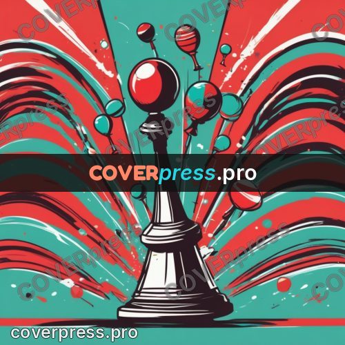 Vector illustration: trophies on a striped ground