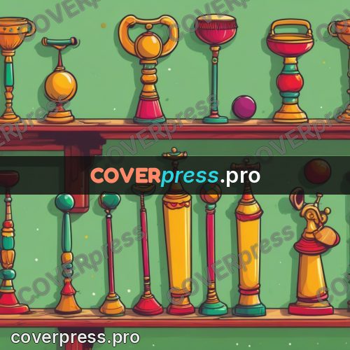Vector illustration: circus props on a green ground