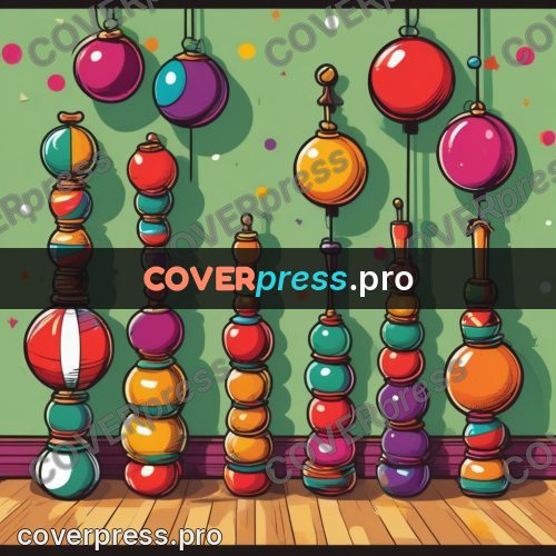 Vector illustration: circus props on a green ground