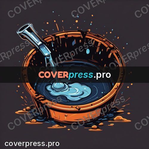 Vector illustration: melt pouring into a basin