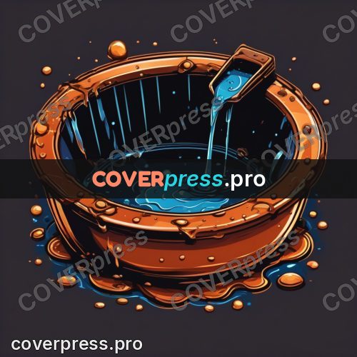 Vector illustration: melt pouring into a basin