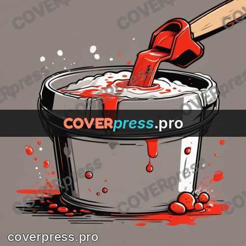 Vector illustration: bucket with white mass