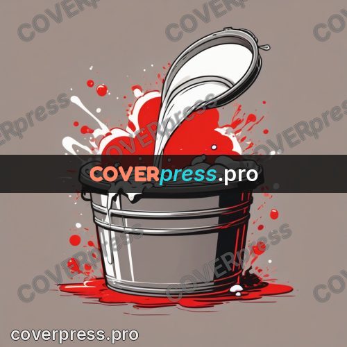 Vector illustration: bucket with white mass