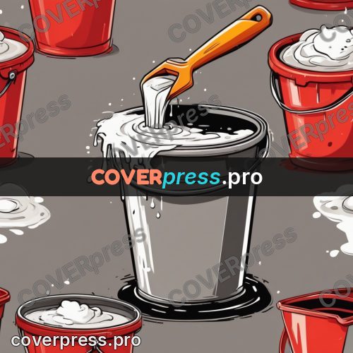 Vector illustration: bucket with white mass