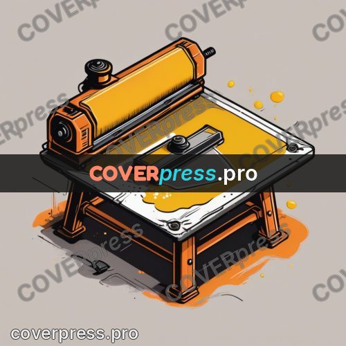 Vector illustration: print table with yellow paint