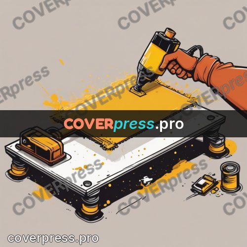 Vector illustration: print table with yellow paint