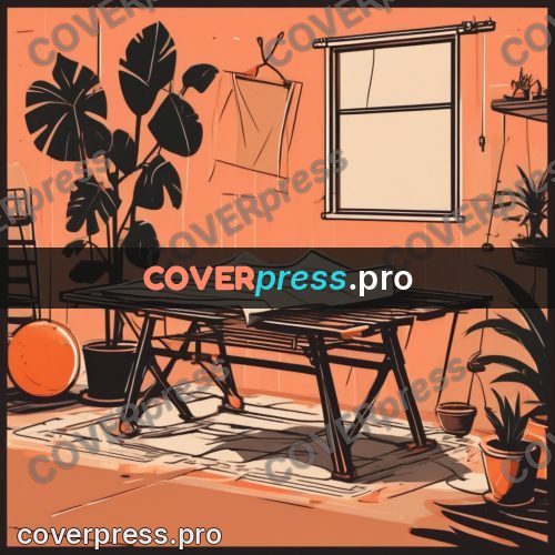 Vector illustration: workshop with drying racks