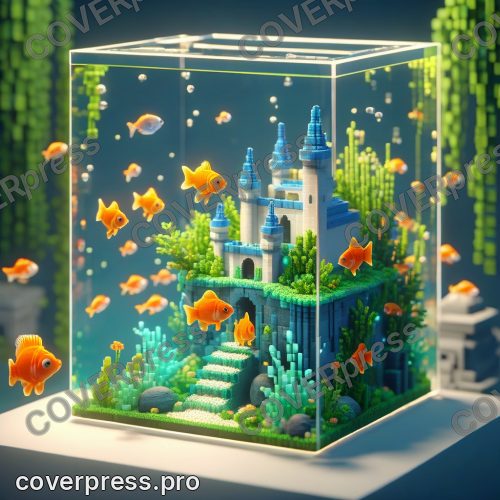 Персонаж из кубиков: кот, лампа и проигрыватель