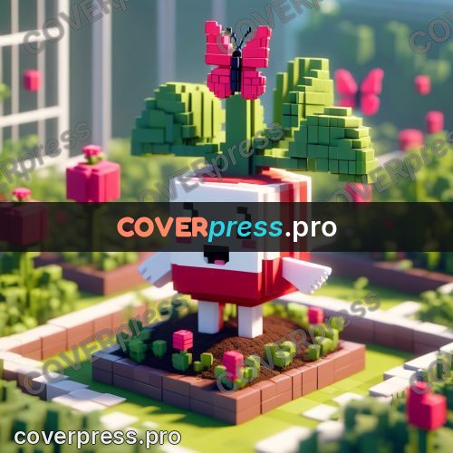 Voxel illustration: white radish character in a garden