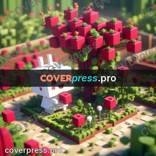 Voxel illustration: white radish character in a garden