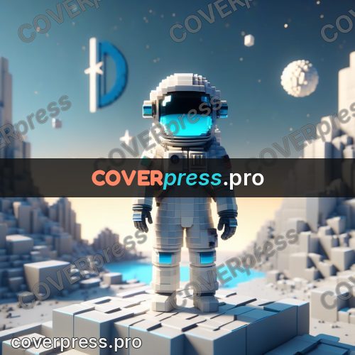 Voxel illustration: astronaut in a white suit