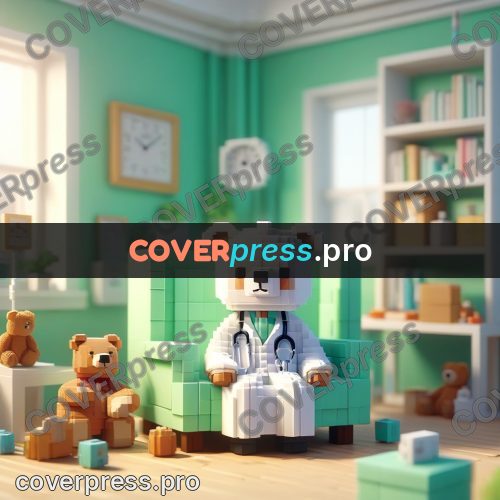 Voxel illustration: doctor in a white coat